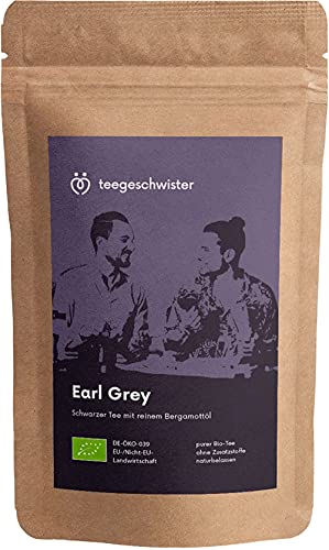 teegeschwister® | BIO Earl Grey Tee lose | Hauseigene Schwarztee-Mischung mit echtem Bergamotte Öl | naturbelassener Bio Tee lose ohne Aromastoffe | 100g von teegeschwister