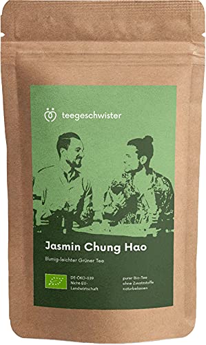 teegeschwister® | BIO Jasmintee Chung Hao | Grüner Tee China Fuyuan | naturbelassener Bio Tee lose ohne Aromastoffe | 100g von teegeschwister