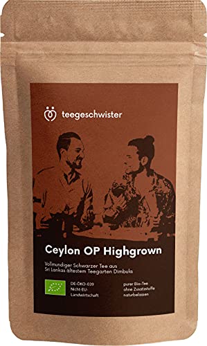 teegeschwister® | Ceylon OP Ahinsa Dimbula High Grow | BIO Schwarzer Tee aus dem Hochland Sri Lankas | 80g von teegeschwister