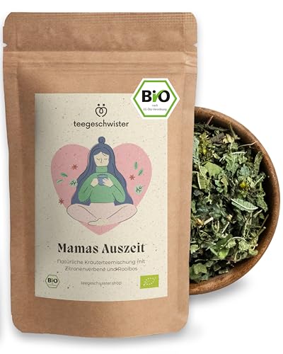 teegeschwister® | Mamas Auszeit Bio-Tee | Mit Frauenmantelkraut, Rooibos & Holunderblüten | Geschenk-Idee für Mama | Geburtstag & Weihnachten | Muttertagsgeschenk | 60g von teegeschwister