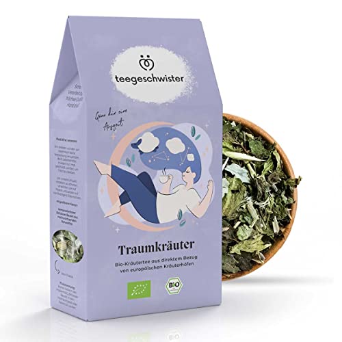 teegeschwister | Traumkräuter | Bio Gute Nacht Tee | Mit Melisse Hopfen und Lavendel | fairer Direkthandel mit kleinen Kräuterhöfen | 55g von teegeschwister