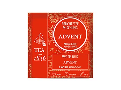 2 X teemando® Früchteteemischung Advent Mandel-Note aromatisiert 50 Pyramidenbeutel im Sachet à 4 g = 2 X 50 Beutel von teemando