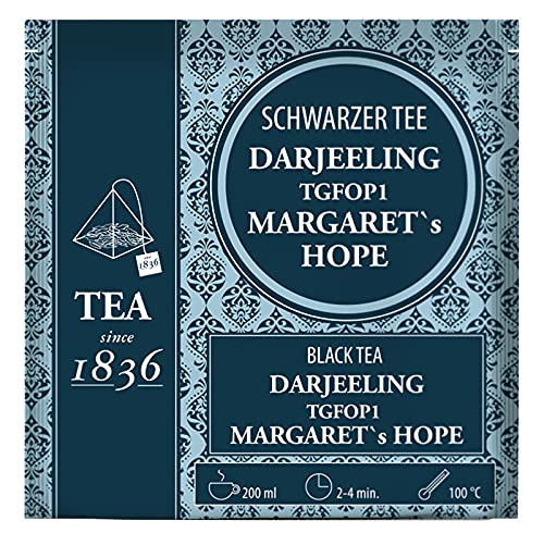 2 X teemando® Schwarzer Tee Darjeeling Margaret´s Hope 50 Pyramidenbeutel im Sachet à 3 g = 2 X 50 Beutel von Teemando