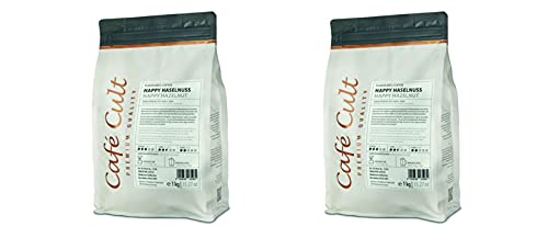 2 kg teemando® Kaffee "Happy Haselnuss" in 1 kg Tüte, ganze Bohne, aromatisiert von teemando