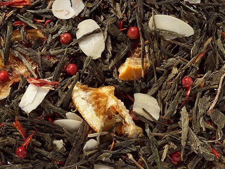 NEU teemando® 1 kg Grünteemischung Sencha Tannengrün (Mandel-Orangen-N.) aromatisiert von Teemando
