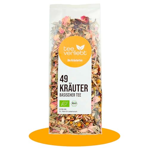 teeverliebt - 49 Kräuter Bio Basischer Tee 90g - Bio lose Kräutertee-Mischung | würzig. wohlschmeckend. frisch | 90g teeverliebt - 49 Kräuter Bio Basischer Tee 90g - Bio lose Kräutertee-Mischung | würzig. wohlschmeckend. frisch | 90g von teeverliebt