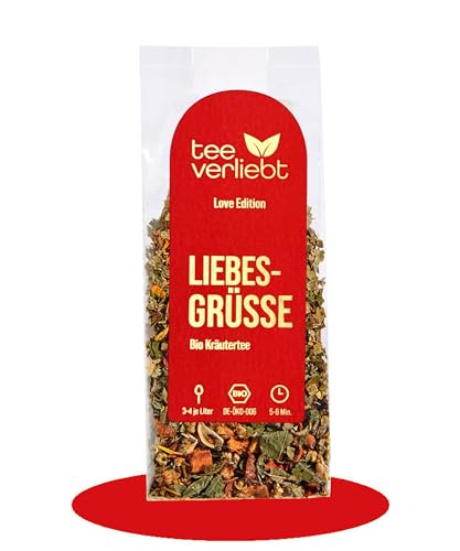 teeverliebt - Liebesgrüße BIO Kräutertee 50g lose | Love Edition | leckere Bio Kräutertee-Mischung ideal als Geschenk und für Muttertag von teeverliebt