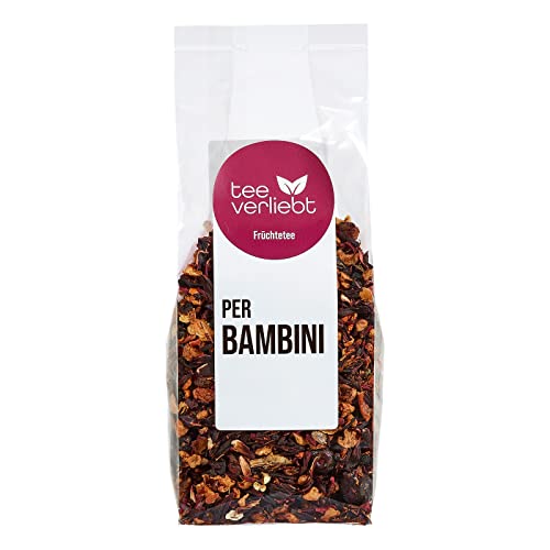 teeverliebt - Loser Früchtetee Per Bambini 200 g I Früchtetee lose I die Tee-Mischung mit mild-ausgewogener, leicht süßer Note ideal für Kinder I hochwertiger Tee lose 200g von teeverliebt