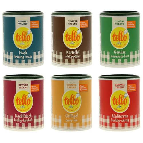 Tellofix Gewürz Talente Set mit 6 verschiedenen Gemschmacksrichtungen. Fisch, Hackfleisch, Kartoffel, Geflügel, Gemüse und Mediterran. Ideal auch als Geschenk Tellofix Gewürz Talente Set mit 6 verschiedenen Gemschmacksrichtungen. Fisch, Hackfleisch, Kartoffel, Geflügel, Gemüse und Mediterran. Ideal auch als Geschenk von tellofix