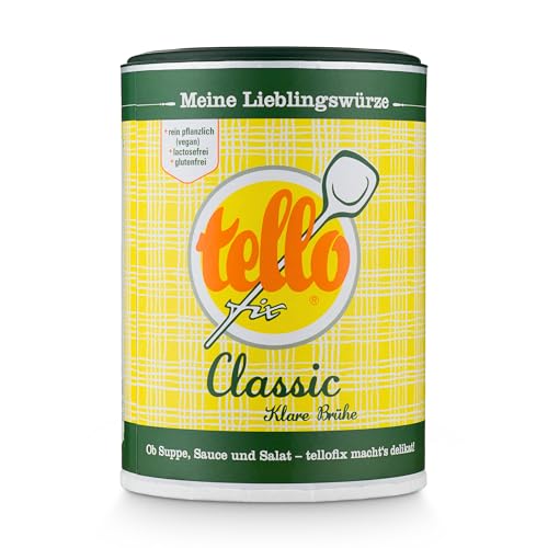 tellofix Classic Klare Brühe - Vielseitige Gemüse Brühe, als Universal-Würzmittel zum Verfeinern einsetzbar - kalorienarm - 1 x 220 g tellofix Classic Klare Brühe - Vielseitige Gemüse Brühe, als Universal-Würzmittel zum Verfeinern einsetzbar - kalorienarm - 1 x 220 g von tellofix