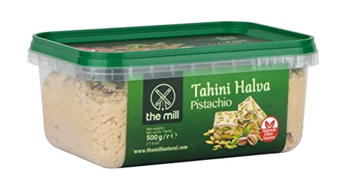 The Mill Halva mit Sesampaste (standard) 500 g PET - Natürliche Proteinquelle - Halal - Veganfreundlich - Natürlich verarbeitet - Ideal zum Frühstück und als Snack - Energiequelle (Pistazie) von the mill