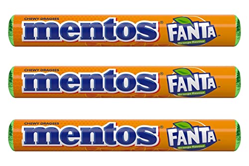 Mentos Fanta Orange Chewy Sweet Rolls, 38 g von three strawberry ltd