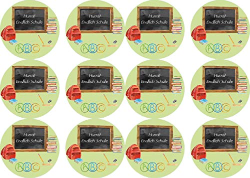 Essbare Muffinaufleger Einschulung "Hurra" // Muffindekoration Schule Essbare Muffinaufleger Einschulung "Hurra" // Muffindekoration Schule von tolle-tortenaufleger