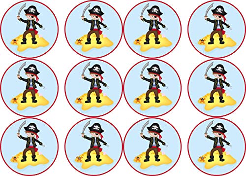 Essbare Muffinaufleger Pirat // Muffindekoration // 12 Stück von tolle-tortenaufleger
