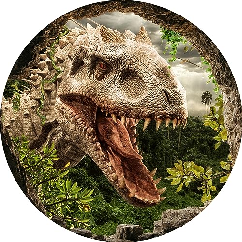 Essbarer Tortenaufleger Dinosaurier // Kuchendekoration Dinotorte Höhle // 20cm Durchmesser (Zuckerpapier) von tolle-tortenaufleger