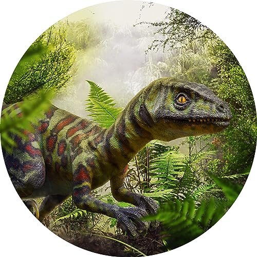 Essbarer Tortenaufleger Dinosaurier Raptor // Kuchendekoration Dino Urzeit // 20cm (Zuckerpapier) von tolle-tortenaufleger