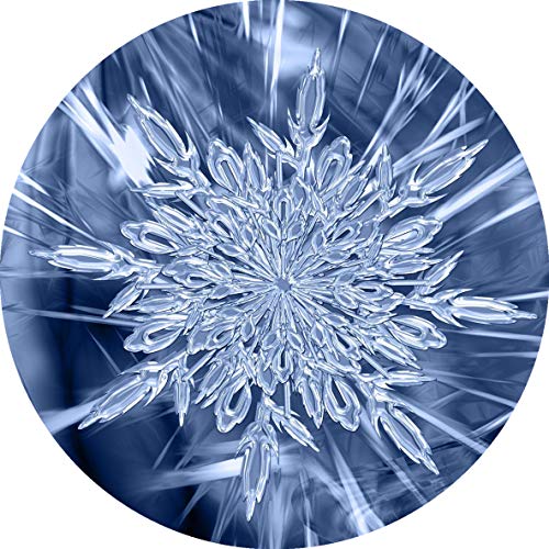 Essbarer Tortenaufleger Eiskristall, Schnee // Kuchendekoration Schneeflocke, Winter (Dunkelblau) // 20cm (Oblatenpapier) von tolle-tortenaufleger