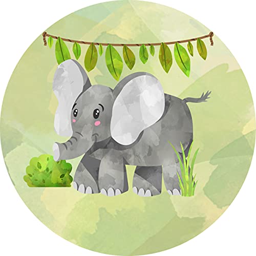Essbarer Tortenaufleger Elefant, Zoo, Safari // Kuchendekoration Tiere // 20cm Durchmesser (Zuckerpapier) von tolle-tortenaufleger