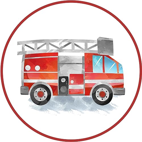 Essbarer Tortenaufleger Feuerwehrauto // Tortendekoration Feuerwehr // 20cm (Zuckerpapier) von SKUURTFR