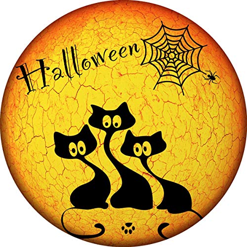 Essbarer Tortenaufleger Halloween Katzen Vollmond // Kuchendekoration Halloween // 20cm (Zuckerpapier) von tolle-tortenaufleger