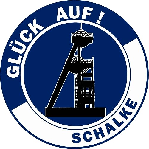 Essbarer Tortenaufleger Schalke "Glück Auf!" // Kuchendekoration Ruhrgebiet, Fußball // 20cm (Zuckerpapier) von tolle-tortenaufleger