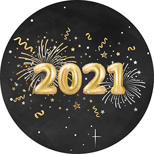 Essbarer Tortenaufleger Silvester Feuerwerk 2021 // Kuchendeko Happy New Year 2021 // 20cm (Zuckerpapier) von tolle-tortenaufleger