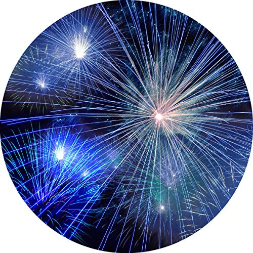 Essbarer Tortenaufleger Silvester Feuerwerk Blau // Kuchendeko Happy New Year (Zuckerpapier) von tolle-tortenaufleger