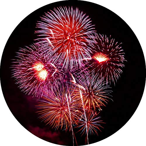 Essbarer Tortenaufleger Silvester Feuerwerk Rot // Kuchendeko Happy New Year // 20cm (Zuckerpapier) von tolle-tortenaufleger