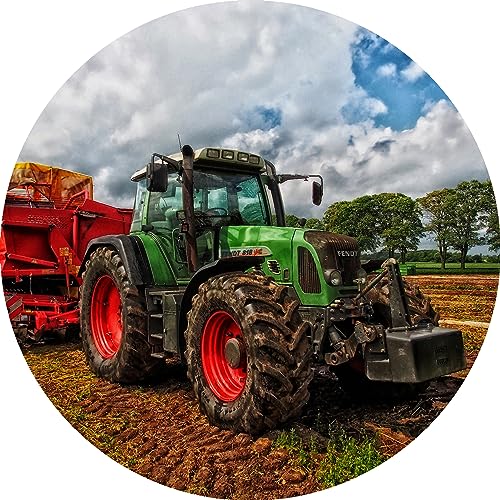 Essbarer Tortenaufleger Traktor auf Feld // Kuchendekoration Trecker, Bauernhof //20cm (Zuckerpapier) von tolle-tortenaufleger
