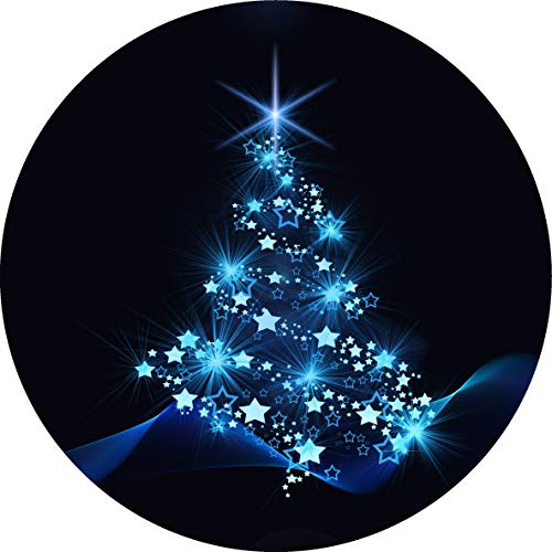 Essbarer Tortenaufleger Weihnachtsbaum Weihnachten in Blau // Kuchendekoration Christbaum // 20cm (Zuckerpapier) von tolle-tortenaufleger