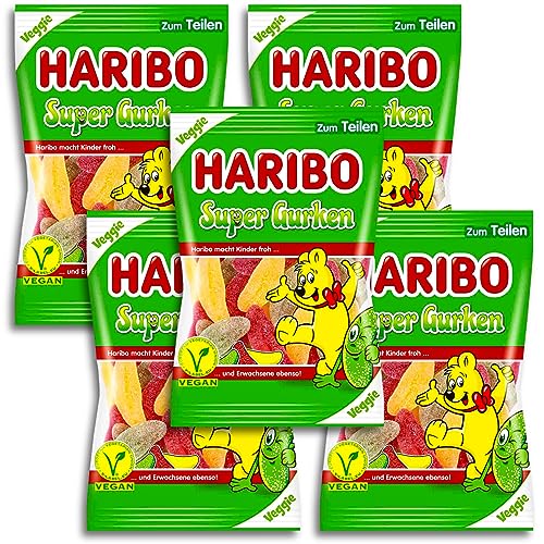 5 er Pack Haribo Super Gurken veggie 5 x 175g von topDeaL