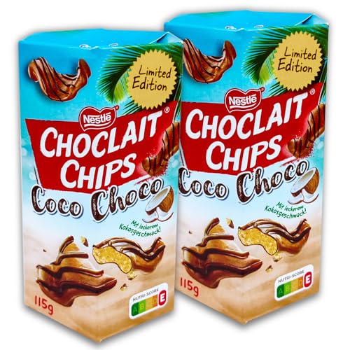2 er Pack Choclait Chips Coco Choco, Knuspriges Kokos-Schokoladensnack, limitierte Ausgabe 2 x 115 g 2 er Pack Choclait Chips Coco Choco, Knuspriges Kokos-Schokoladensnack, limitierte Ausgabe 2 x 115 g von topDeal