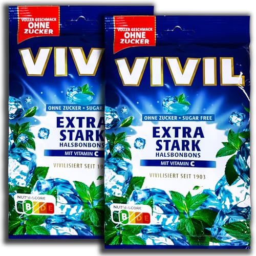 2 er Pack Vivil Halsbonbons Extra Stark ohne Zucker 2x 120 g von topDeal