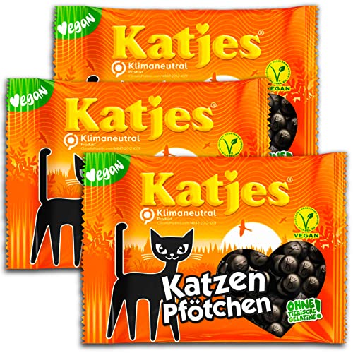 3 er Set Katjes Katzen Pfötchen x 200g Würziges Softlakritz von topDeal