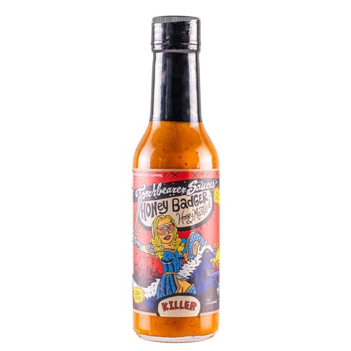 Torchbearer Honey Badger Sauce – Süße trifft extreme Schärfe! | Mit Scorpion & Carolina Reaper Chili | Natürlich, vegan & ohne künstliche Zusätze | Perfekt für Burger, Chicken & Sandwiches | 142g Torchbearer Honey Badger Sauce – Süße trifft extreme Schärfe! | Mit Scorpion & Carolina Reaper Chili | Natürlich, vegan & ohne künstliche Zusätze | Perfekt für Burger, Chicken & Sandwiches | 142g von torchbearer sauces