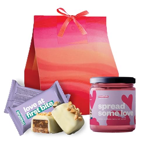 treatfuls Geschenkset aus weißen Schoko Riegel + Nussbutter Aufstrich - vegan - 100% natürliche Zutaten - glutenfrei - vegane Süßigkeiten - Muttertag - Geschenk zum Muttertag von treatfuls