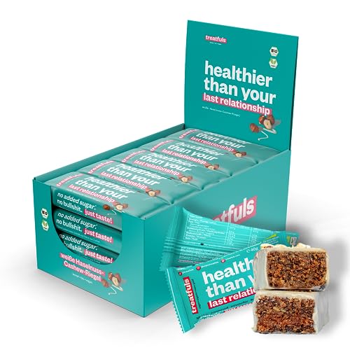 treatfuls weiße Bio-Haselnuss-Cashew Riegel 20x40g | Datteln und Nüsse | bio & vegan | 100% natürliche Zutaten | glutenfrei | laktosefrei | ohne Soja treatfuls weiße Bio-Haselnuss-Cashew Riegel 20x40g | Datteln und Nüsse | bio & vegan | 100% natürliche Zutaten | glutenfrei | laktosefrei | ohne Soja von treatfuls