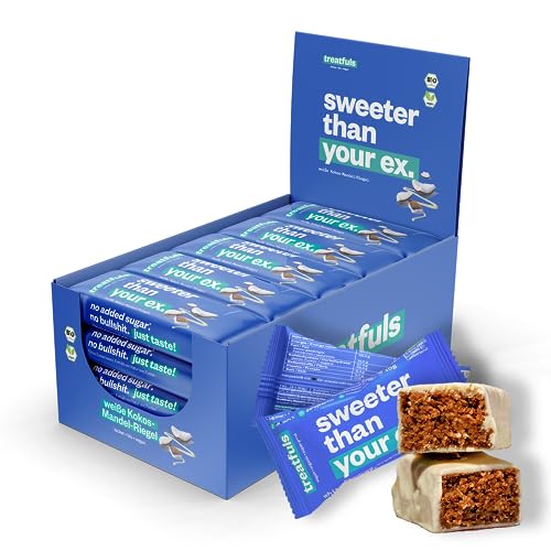 TREATFULS weißer-Kokos-Riegel - aus Datteln und Nüssen - vegan - 100% natürliche Zutaten - glutenfrei -Mandeln - 20 x 40g TREATFULS weißer-Kokos-Riegel - aus Datteln und Nüssen - vegan - 100% natürliche Zutaten - glutenfrei -Mandeln - 20 x 40g von treatfuls