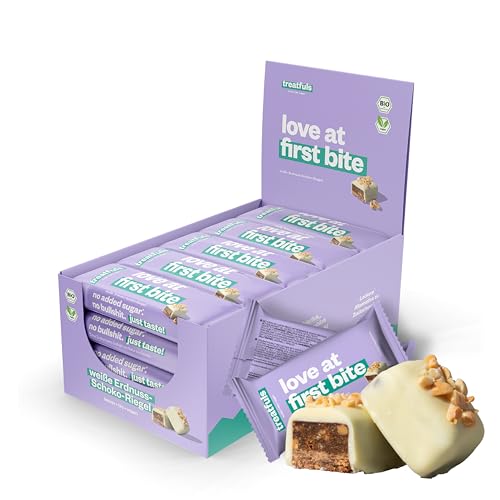 treatfuls - weiße Schoko-Erdnuss-Riegel - aus Datteln & Nüssen - vegan - 100% Natürlich & Fairtrade - glutenfrei - 20 x 40g treatfuls - weiße Schoko-Erdnuss-Riegel - aus Datteln & Nüssen - vegan - 100% Natürlich & Fairtrade - glutenfrei - 20 x 40g von treatfuls