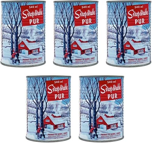 5 Dosen Quebecer Bernstein-Ahornsirup – 100% rein – 540 ml Dose x 5 Einheiten von trésors d'érable