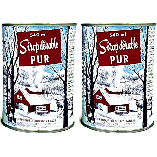 Ahornsirup in Dosen, kanadischer Bernstein, Premium-Ahornsirup, 540 ml, 2 Stück von trésors d'érable