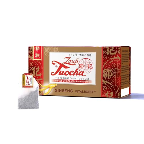 Yunnan Tuocha - Belebender Schwarzer Tuochaq Tee mit Ginseng - 20 Teebeutel (1er Pack x 20) - 40g - Tee aus China mit Garantierter Herkunft von tuocha