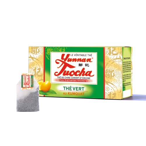 Yunnan Tuocha Zouji Grüntee mit Kumquat - 20 Teebeutel (1er Pack x 20) - 40g - Tee aus China mit Garantierter Herkunft von tuocha