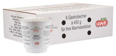 Uwe Konfitüre Bar F55% 450g, Ribisel - 6 x 450g Uwe Konfitüre Bar F55% 450g, Ribisel - 6 x 450g von u&we
