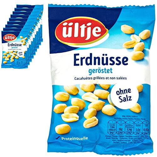 ültje - 10er Pack Erdnüsse geröstet ohne Salz 200 g Packung - Erdnusskerne ungesalzen ültje - 10er Pack Erdnüsse geröstet ohne Salz 200 g Packung - Erdnusskerne ungesalzen von ültje