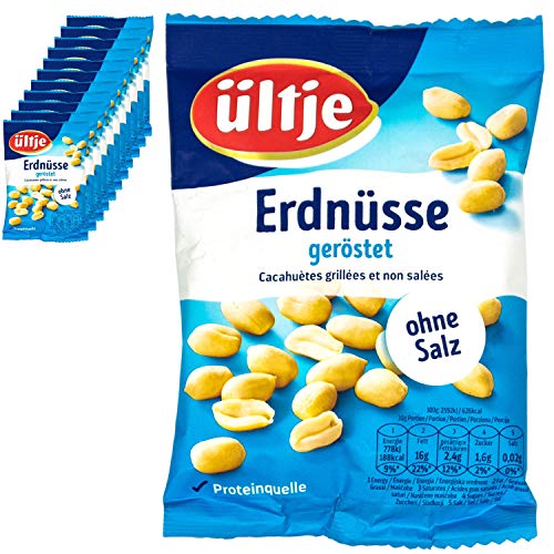 ültje - 12er Pack Erdnüsse geröstet ohne Salz 200 g Packung - Erdnusskerne ungesalzen ültje - 12er Pack Erdnüsse geröstet ohne Salz 200 g Packung - Erdnusskerne ungesalzen von ültje