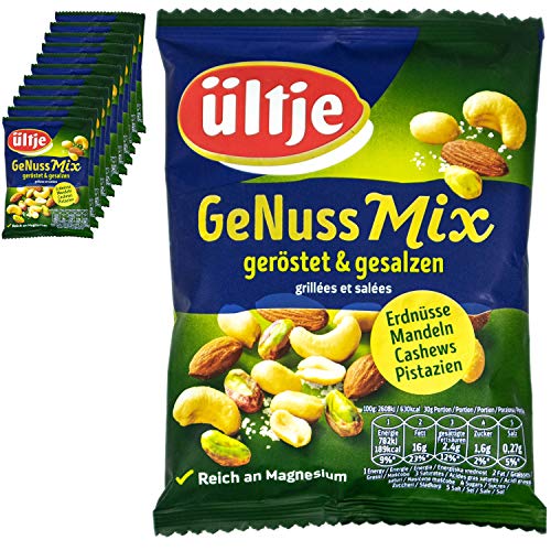 ültje - 12er Pack GeNuss Mix geröstet und gesalzen in 150 g Packung - Nussmix: Erdnüsse, Mandeln, Cashews und Pistazien ohne Schale in einem Mix vereint ültje - 12er Pack GeNuss Mix geröstet und gesalzen in 150 g Packung - Nussmix: Erdnüsse, Mandeln, Cashews und Pistazien ohne Schale in einem Mix vereint von ültje