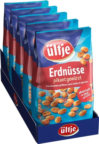 ültje Erdnüsse pikant gewürzt, ohne Fett geröstet, 5er Pack (5 x 900 g) von ültje