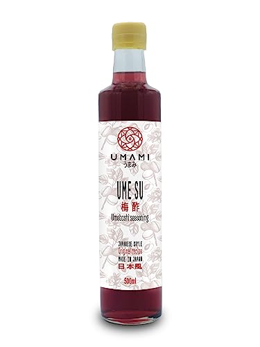 Umami Umesu Umeboshi Pflaumenessig, 500 ml, hergestellt in Japan aus der Fermentation von Pflaumen, Salz und Shiso-Blättern in Kioke (Holzfässer) von Umami