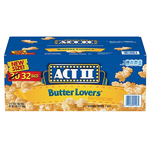 Act II Butter Lovers Mikrowellen-Popcorn, 32 Packungen von ACT II